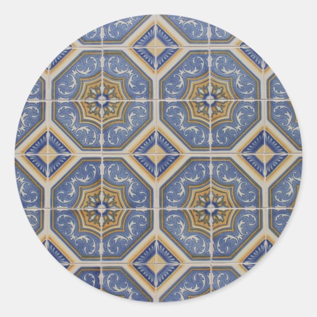 Sticker Rond Tuile portugaise (Devant)