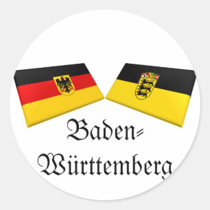 Sticker Rond Tuiles de drapeau du Bade-Wurtemberg, Allemagne