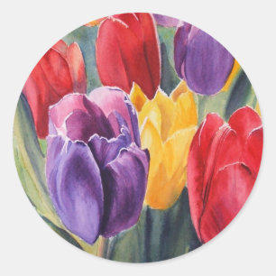 Sticker Rond Tulip arc-en-ciel