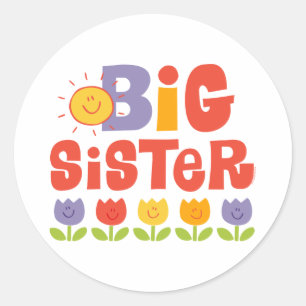 Sticker Rond Tulip Big Sister