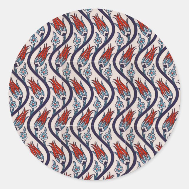 Sticker Rond Tulip Motif ottoman / Art Carrelage (Devant)