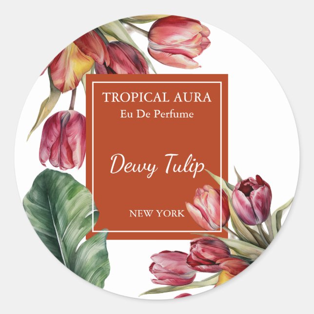 Sticker Rond Tulip Perfume Label (Devant)