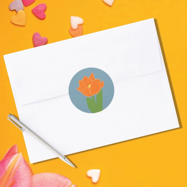 Sticker Rond Tulipe de Pâques (Créateur téléchargé)