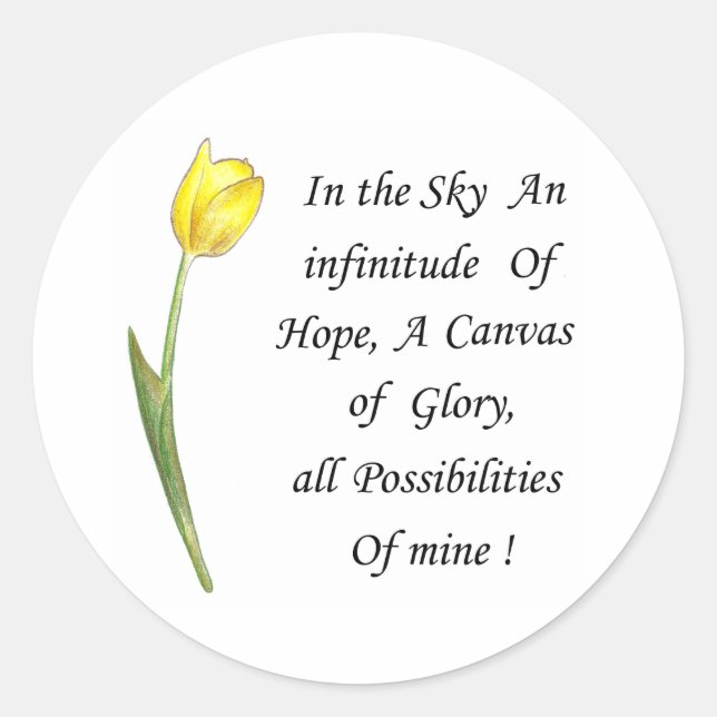 Sticker Rond Tulipe jaune (Devant)