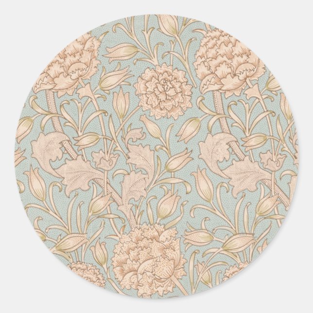 Sticker Rond Tulipe sauvage de William Morris, design floral (Devant)