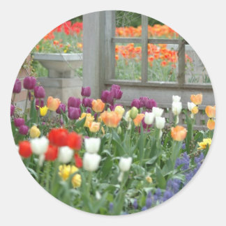 Sticker Rond tulipes