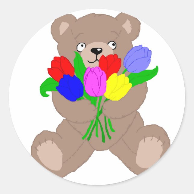 Sticker Rond tulipes (Devant)