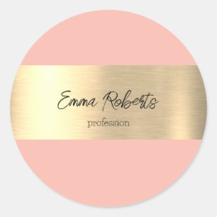 Sticker Rond Tulipes Fraîches Rose Feuille D'Or Fausse Rustique