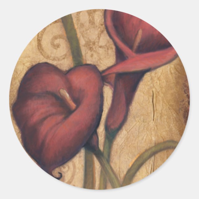 Sticker Rond Tulipes rouges II (Devant)
