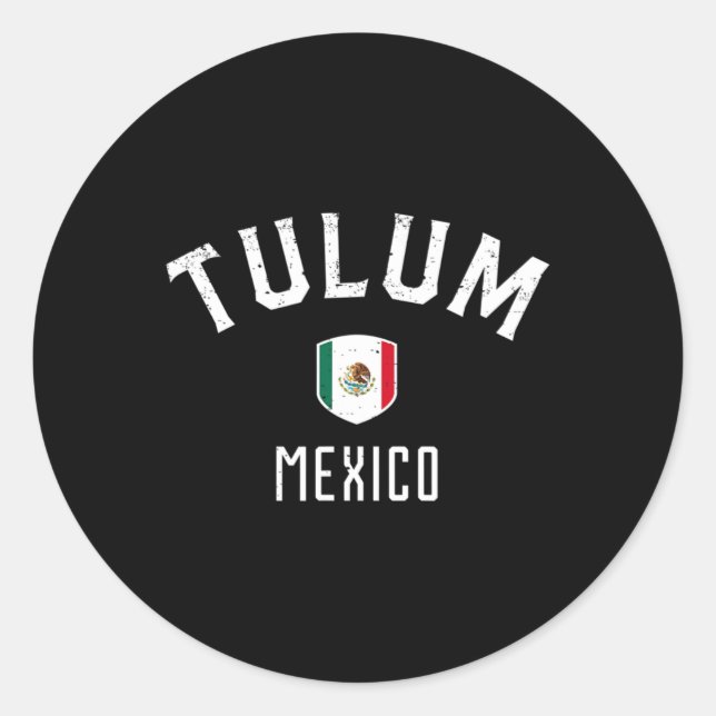 Sticker Rond Tulum Mexique - Drapeau Mexicain Tulum Tee  (Devant)