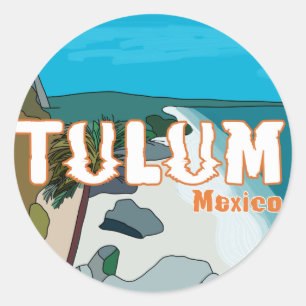 Sticker Rond Tulum Mexique Grande idée cadeau