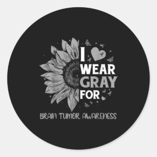 Sticker Rond Tumeur cérébrale sensibilisation porter gris en ma