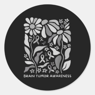 Sticker Rond Tumeur cérébrale sensibilisation porter gris en ma