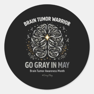 Sticker Rond Tumeur cérébrale sensibilisation porter gris en ma
