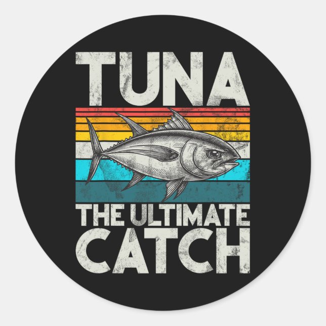 Sticker Rond Tuna La Pêche Au Thon À Capture Ultime (Devant)