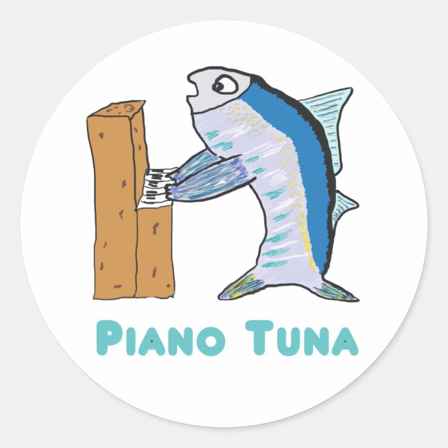 Sticker Rond Tuner de piano (thon) (Devant)