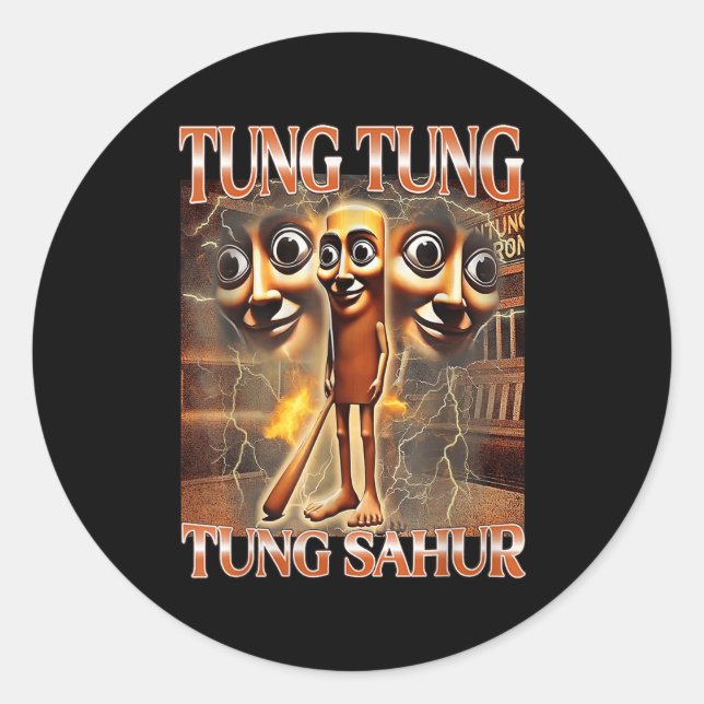 Sticker Rond Tung Tung Sahur (Devant)