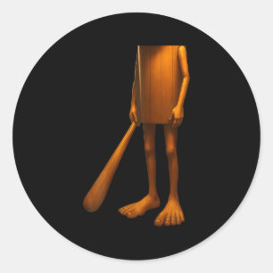 Sticker Rond Tung Tung Sahur Italien Brainrot Halloween Co