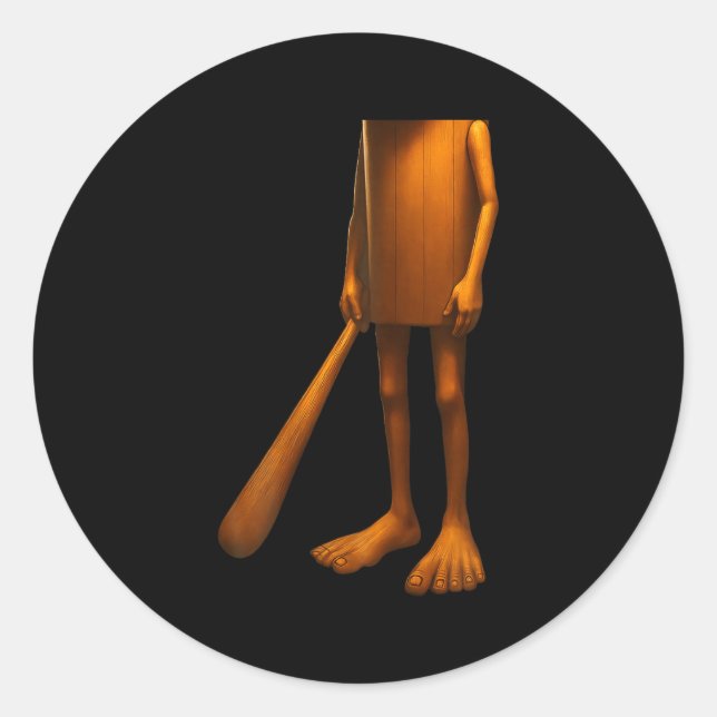 Sticker Rond Tung Tung Sahur Italien Brainrot Halloween Co (Devant)