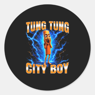 Sticker Rond Tung tung tung sahur appelle mème drôle