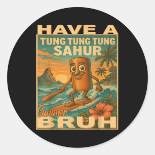 Sticker Rond Tung Tung Tung Sahur Brainrot Enseignant Dernier J