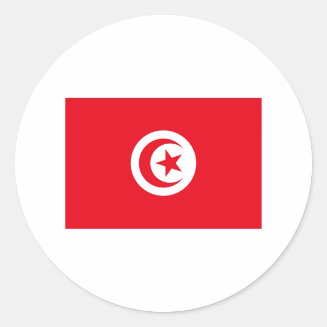 Sticker Rond Tunisie FLAG International (Devant)