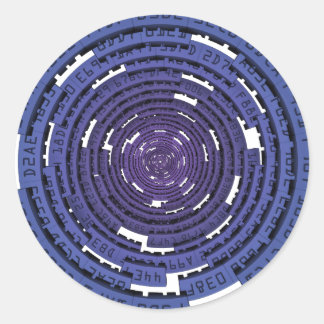 Sticker Rond Tunnel crypté - BLEU