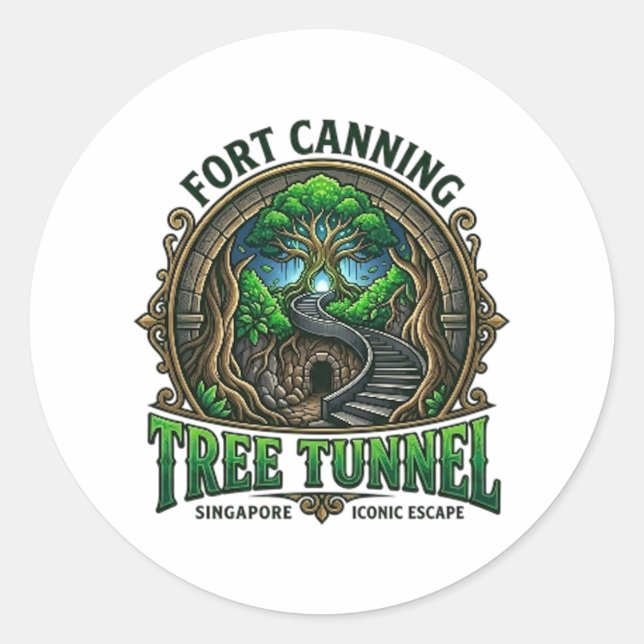 STICKER ROND TUNNEL DE L'ARBRE DE FORT CANNING (Devant)