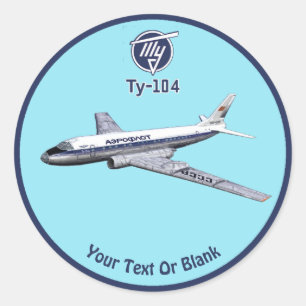 Sticker Rond Tupolev (Т у п л о в) Tu-104 Airliner