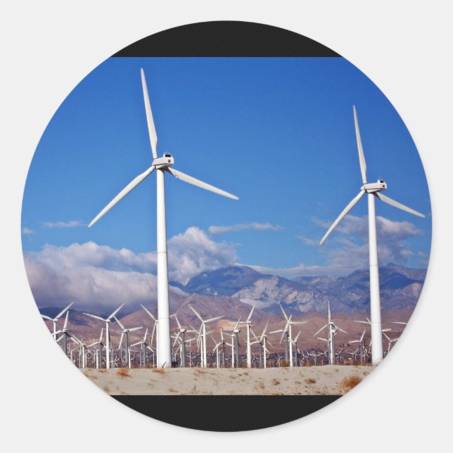 Sticker Rond Turbines éoliennes (Devant)