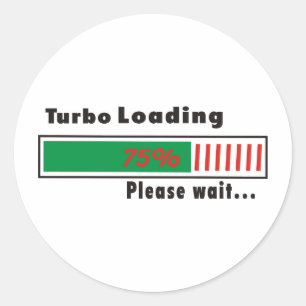 Sticker Rond Turbo chargeant svp attendent