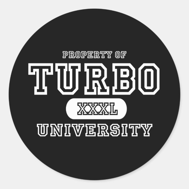 Sticker Rond Turbo University Dark (Devant)