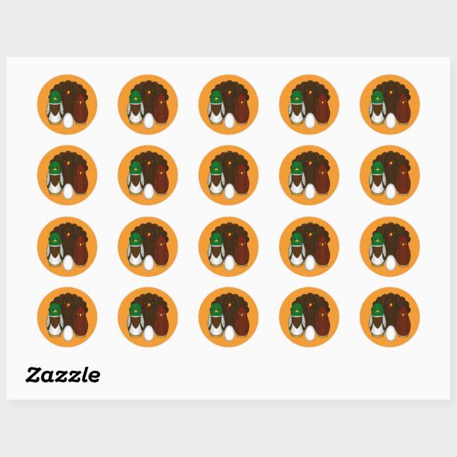 Sticker Rond Turducken - (Feuille)
