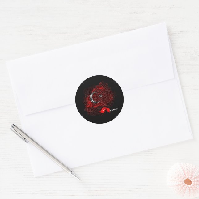 Sticker Rond Turkey flag (Enveloppe)