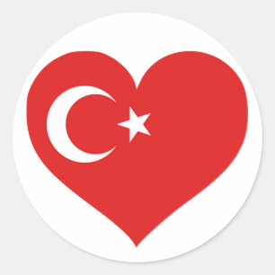 Sticker Rond Turkiye Love