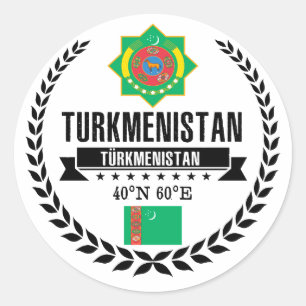 Sticker Rond Turkménistan