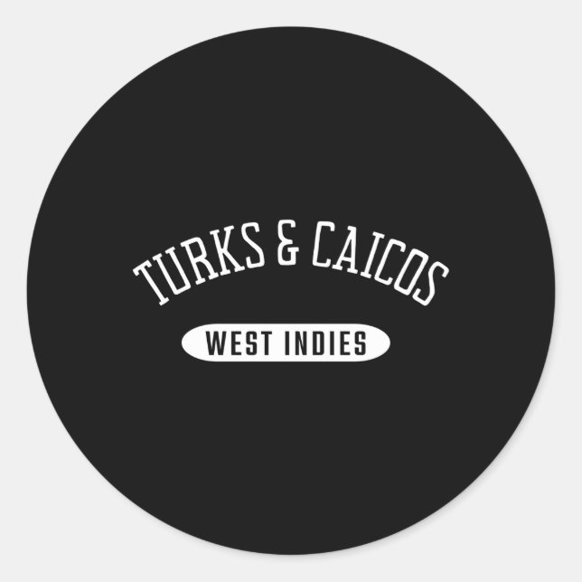 Sticker Rond Turks And Caicos Style Turks Caicos West Indies (Devant)