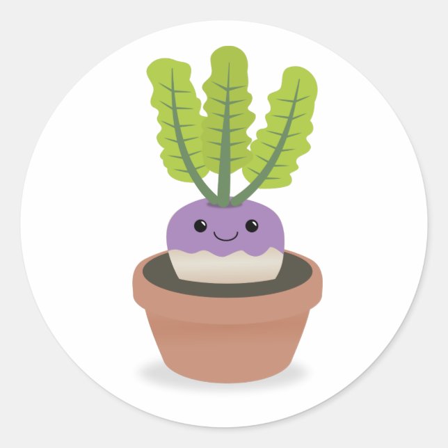 Sticker Rond Turnip Prince violet (Devant)