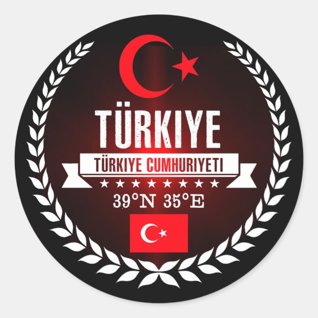 Sticker Rond Turquie (Devant)