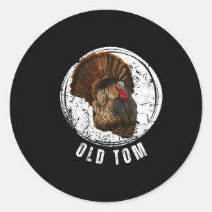 Sticker Rond Turquie Chasse Chemise Vieux Tom Gobbler Turquie H