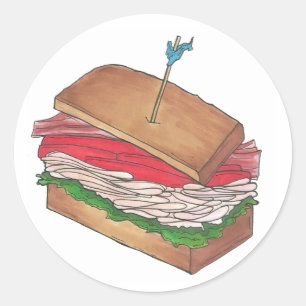 Sticker Rond Turquie Club Sandwich Restaurant Restaurant Diner