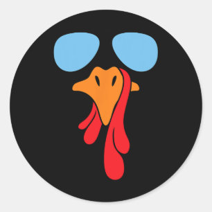 Sticker Rond Turquie Face Gles Halloween Thanksgiving Costume C