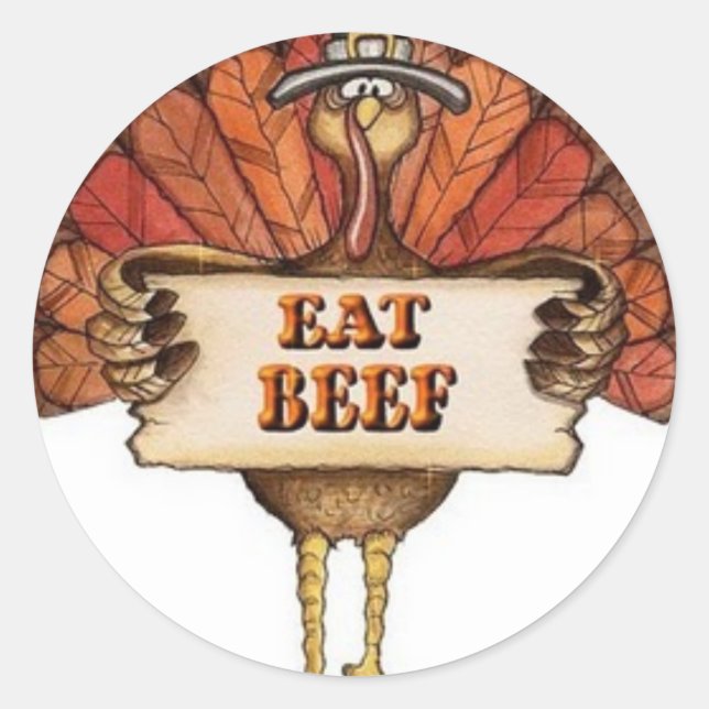 Sticker Rond Turquie : manger du boeuf (Devant)