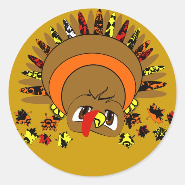 Sticker Rond Turquie mignonne (Devant)