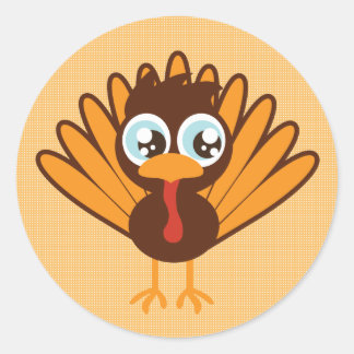 Sticker Rond Turquie mignonne