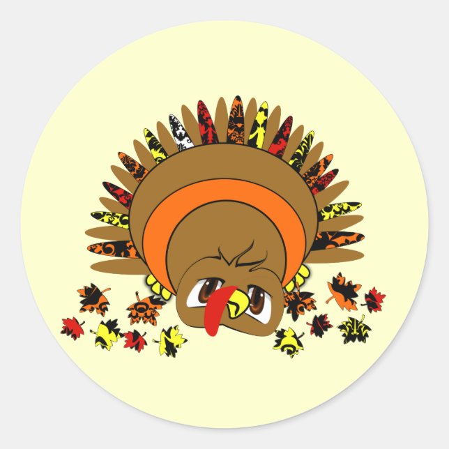 Sticker Rond Turquie mignonne (Devant)