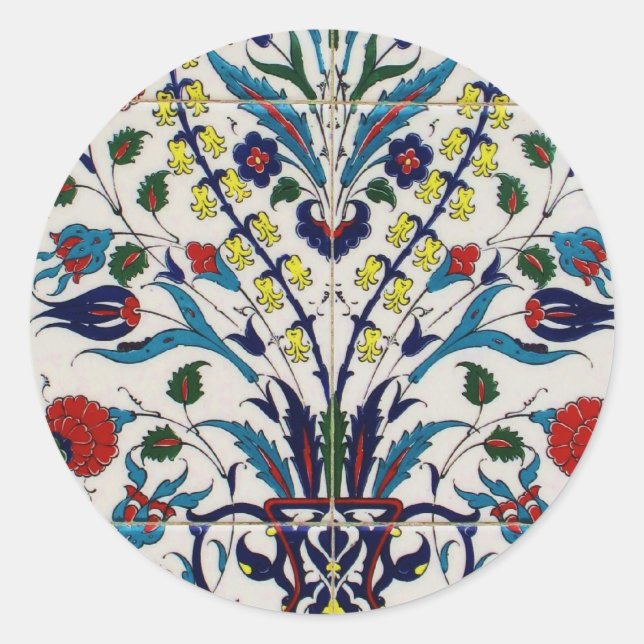 Sticker Rond Turquie ottomane vieil carreau arabesque (Devant)