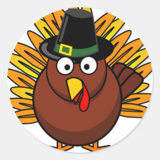 Sticker Rond Turquie pour des vacances de Thanksgiving