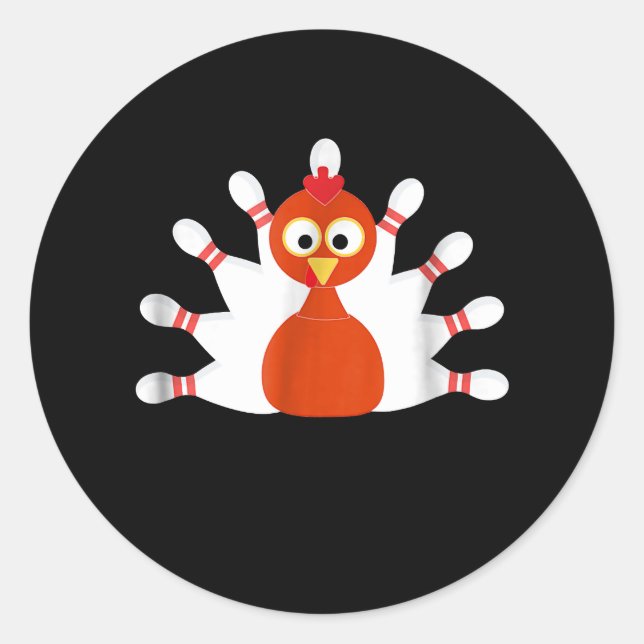 Sticker Rond turquie sportive et bowling - action de grâces (Devant)
