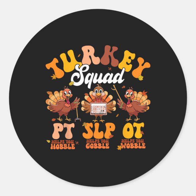 Sticker Rond Turquie Squad Ot Pt Slp ergothérapie Merci (Devant)